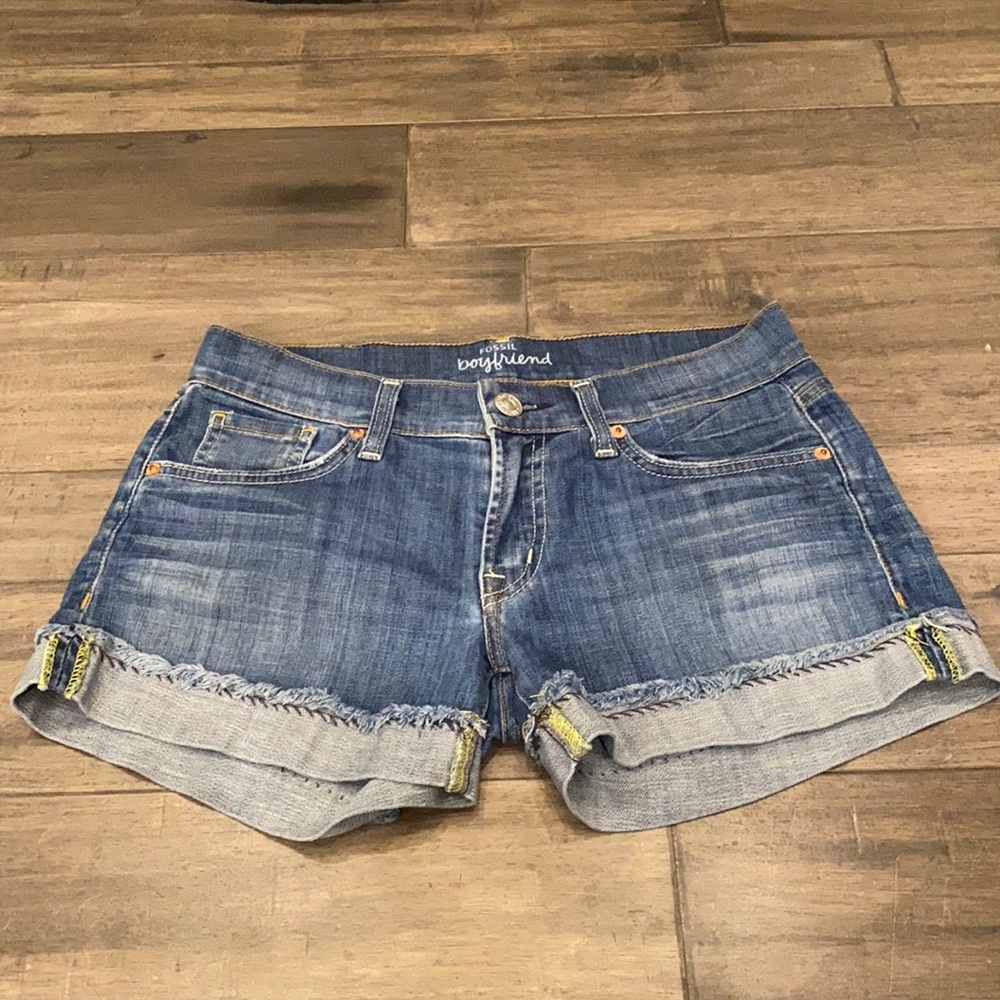 Fossil Shorts | Fossil Cuffed Boyfriend‎ Jean Shorts Womens Size 27